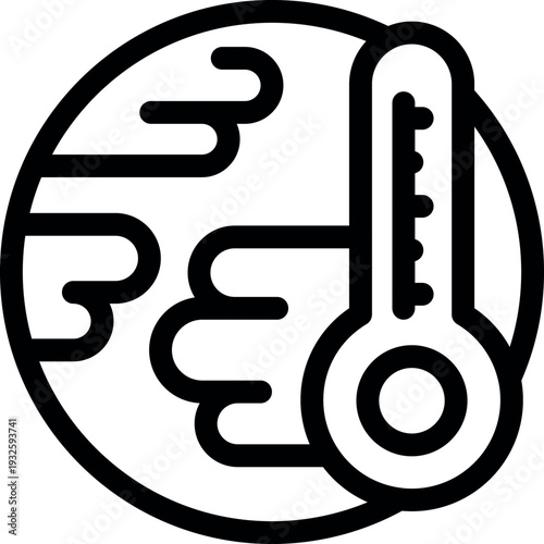 Thermometer is measuring high temperature of planet earth showing global warming and climate change