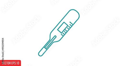 Digital thermometer icon representing health and temperature measurement.