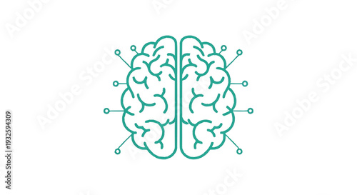 Digital Brain Network Connection Artificial Intelligence Concept.