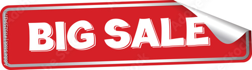 A red big sale sticker on a white background