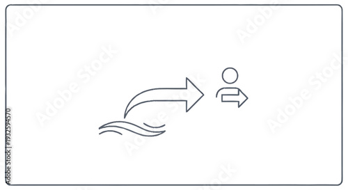 Conceptual illustration of a person transitioning from a wavy element to a human figure.