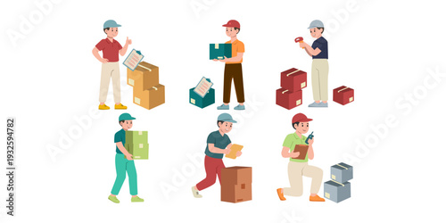 Delivery Person Holding Package and Checklist