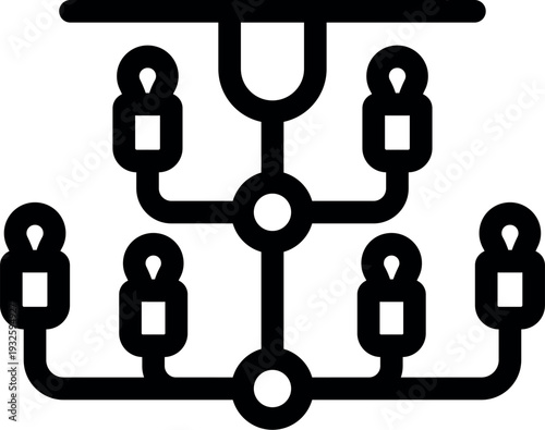 Classic chandelier design featuring multiple light bulbs for ambient lighting in interior spaces