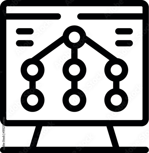 Hierarchical chart displayed on monitor screen, representing organized data structure for business analysis and decision making