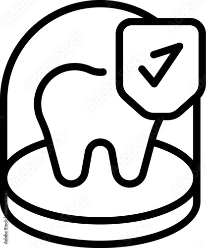 Protecting healthy molar representing good oral hygiene and dental care, promoting healthy teeth and gums