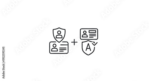 Identity Protection and Security Verification Icons.