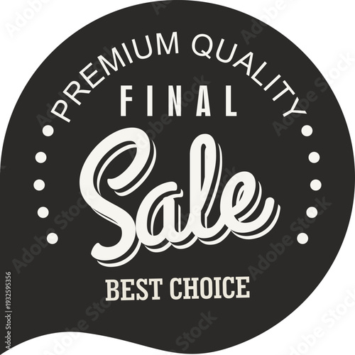 A black and white sign that says final sale