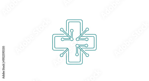 Digital Medical Cross Symbol Technology Innovation Concept.