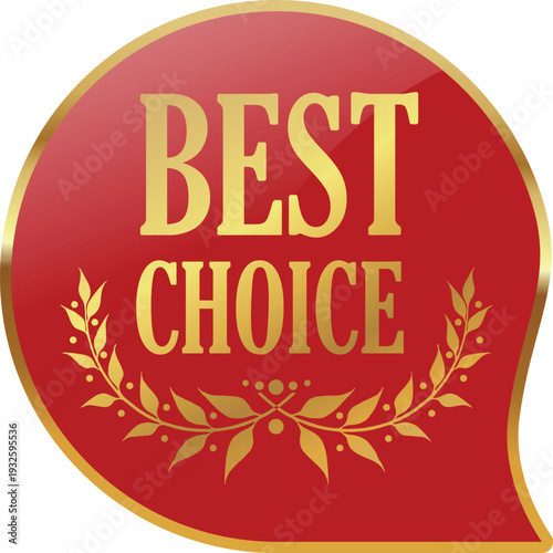 Best choice award logo with gold text and laurel wreath