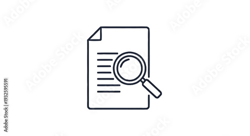 Document Analysis with Magnifying Glass Icon.
