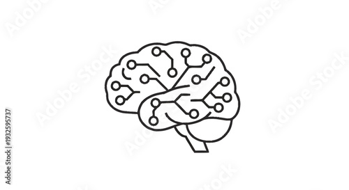 Digital Brain Network Connections Abstract Concept.