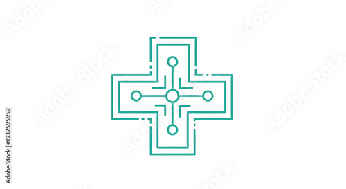 Digital Medical Cross Symbol Technology Innovation Healthcare.