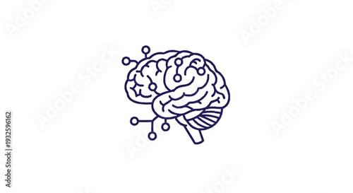 Digital Brain Network Connection Concept Art.