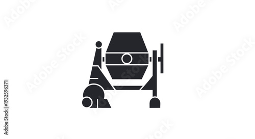 Concrete Mixer Machine Industrial Equipment Silhouette.