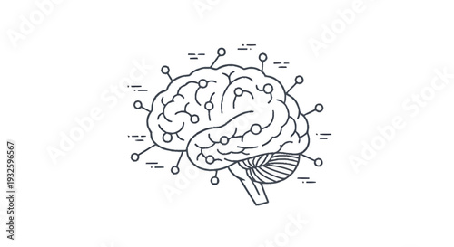 Digital Brain Network Connections and Artificial Intelligence Concept.