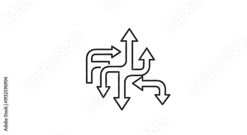 Confusing Arrows Showing Multiple Directions and Choices.