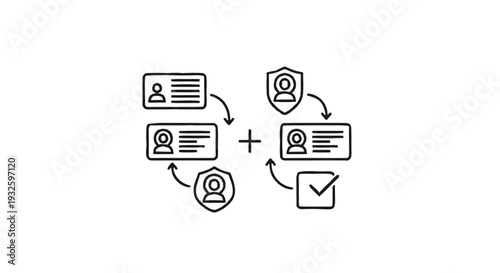 Identity verification and security process illustration.