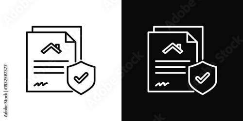 Roof Warranty Icon In Black And White Style