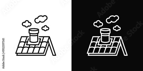 Roof Vent Pipe Icon In Black And White Style