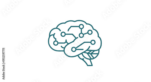 Digital Brain Network Connections Artificial Intelligence Concept.