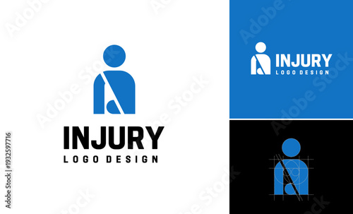 Injury fracture bandage arm vector logo design, Creative sick patient treatment design symbol, Stylish letter N hand people health care logo