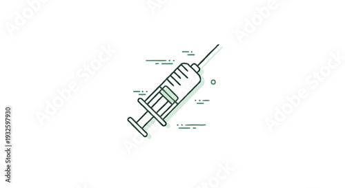 Detailed Illustration of a Medical Syringe with Needle.