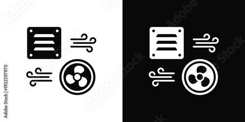 Roof Ventilation Icon In Black And White Style