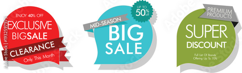 Sale stickers for advertising and marketing purposes