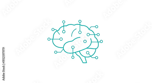 Digital Brain Network Connections Futuristic Technology Concept.