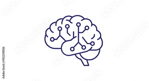 Digital Brain Network Connections Artificial Intelligence Concept.