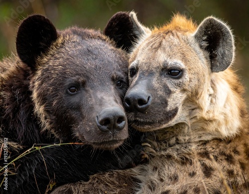 Bear and Hyena next to each other