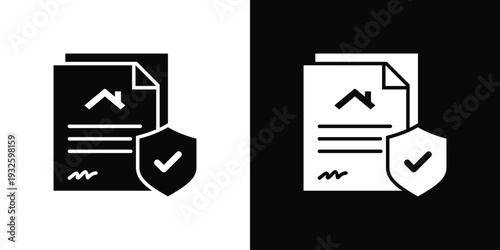 Roof Warranty Icon In Black And White Style