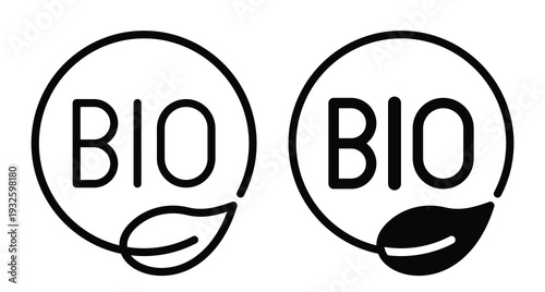 Bio Symbol Logo Design with Leaf Element for Organic Products Branding