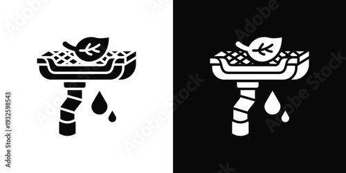 Roof Drain Filter Icon In Black And White Style