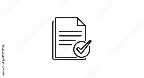 Document with a Check Mark Icon Representing Approval.