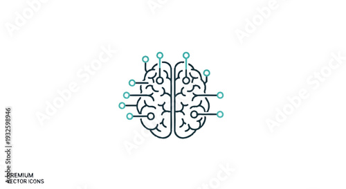 Digital Brain Technology Concept with Circuits and Connections.