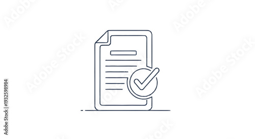 Document with a Check Mark Icon Symbolizing Approval.