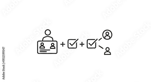 Identity verification and task completion process illustration.