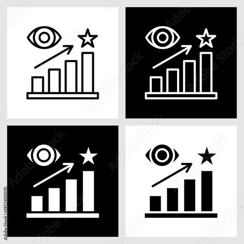 Visionary Goal Icon with Black and White Background