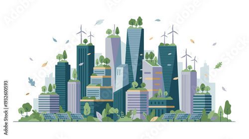 Sustainable Green City with Renewable Energy and Eco-Friendly Buildings