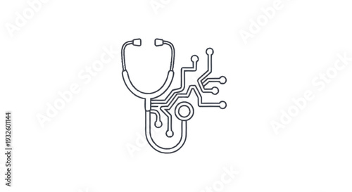 Digital Stethoscope Icon Representing Health Technology Innovation.