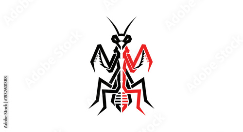 Detailed Illustration of Praying Mantis Insect.