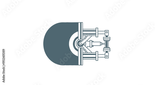 Detailed Illustration of Aircraft Landing Gear Mechanism.