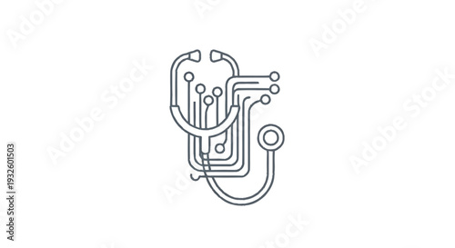 Digital Stethoscope Icon Representing Health Technology Innovation.