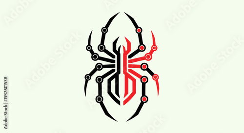 Stylized Spider Logo Design Element.