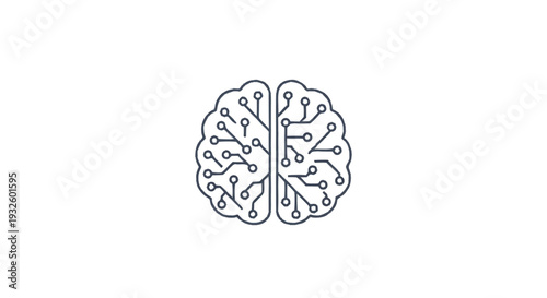 Digital Brain Circuit Board Technology Concept.