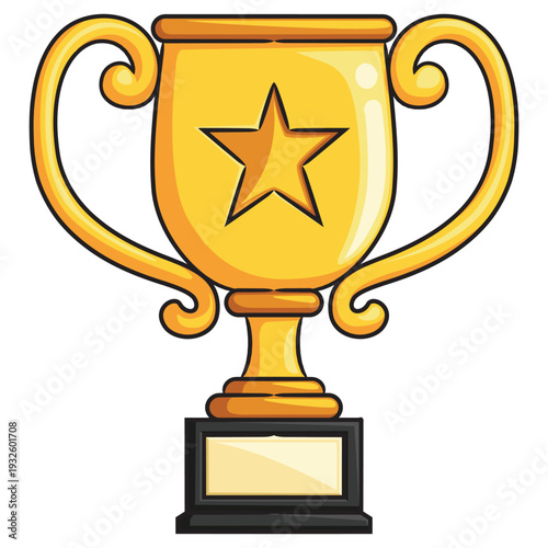 Cartoon golden champion trophy