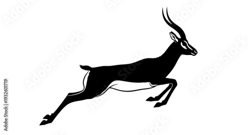 Elegant Blackbuck Silhouette Leaping with Grace and Power.