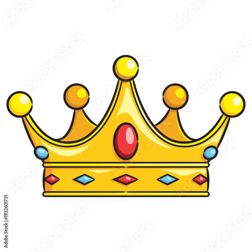 Cartoon king gold crown
