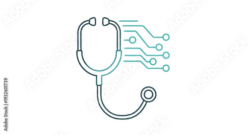 Digital Stethoscope Icon Representing Health Technology Innovation.
